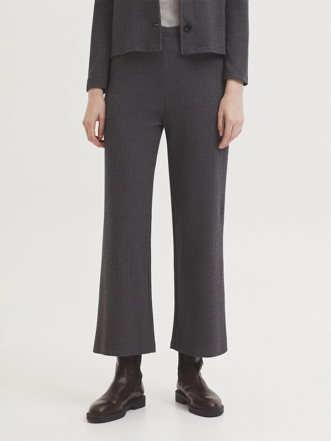 PANTALÓN JACQUARD ESPIGA DE CIRCULAR