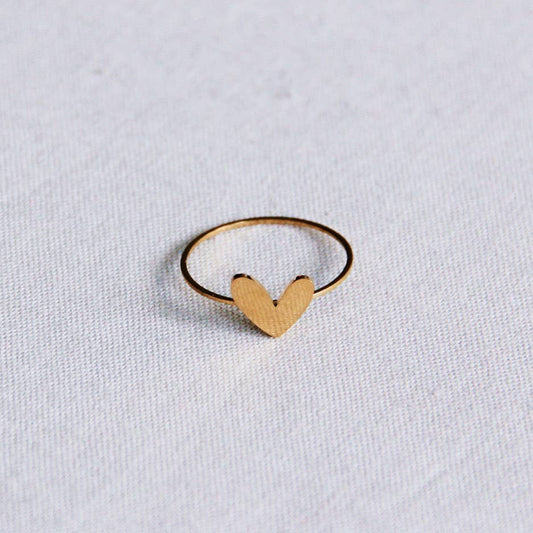 ANILLO MINIMALISTA DE ACERO INOXIDABLE CON CORAZÓN