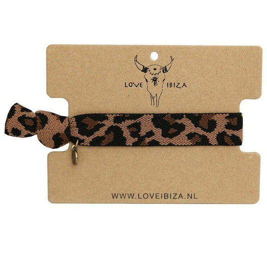 Brazalete geweven luipaard bruin