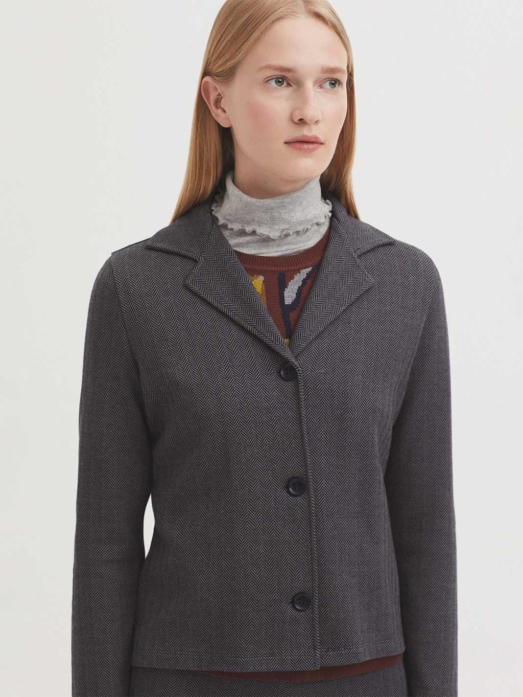BLAZER JACQUARD ESPIGA DE CIRCULAR