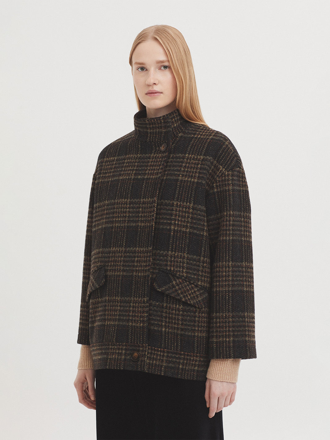 CHAQUETÓN DE CUADROS MEZCLA LANA