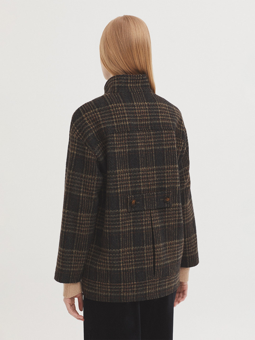 CHAQUETÓN DE CUADROS MEZCLA LANA