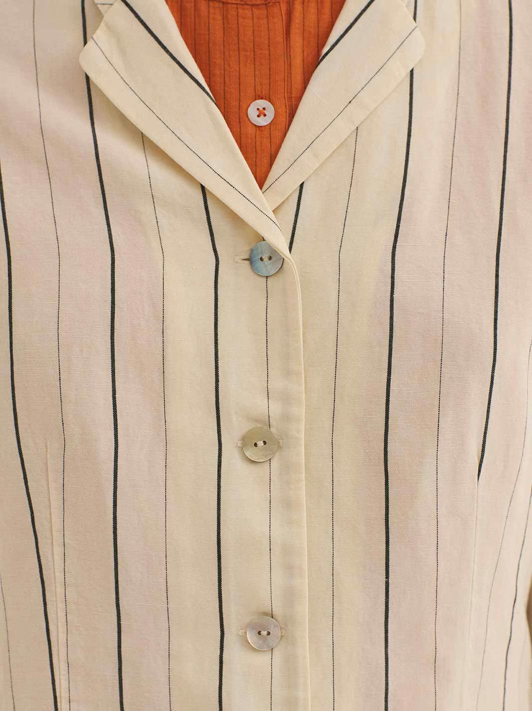 Chaqueta Rayas De Tencel Sobretinadas