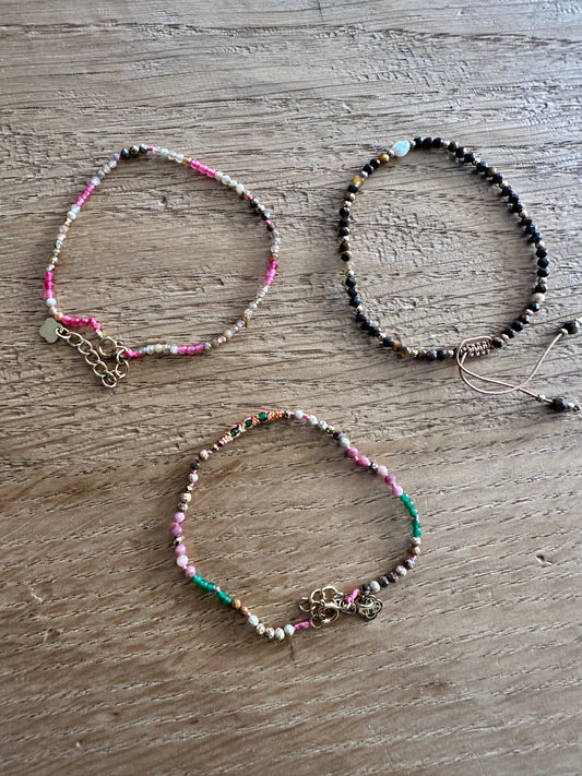 PULSERA ACERO PERLITAS