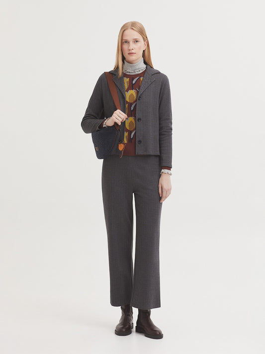 PANTALÓN JACQUARD ESPIGA DE CIRCULAR