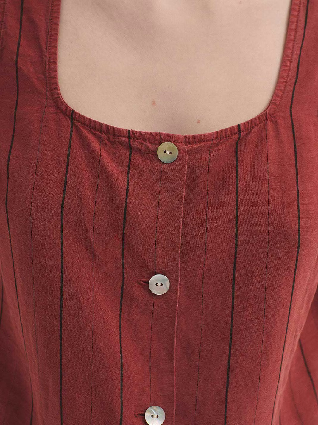 Top Rayas de Tencel Sobretintada