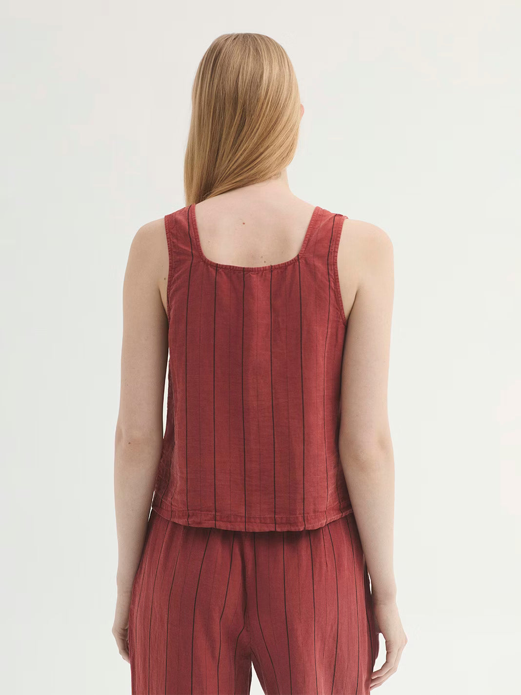 Top Rayas de Tencel Sobretintada