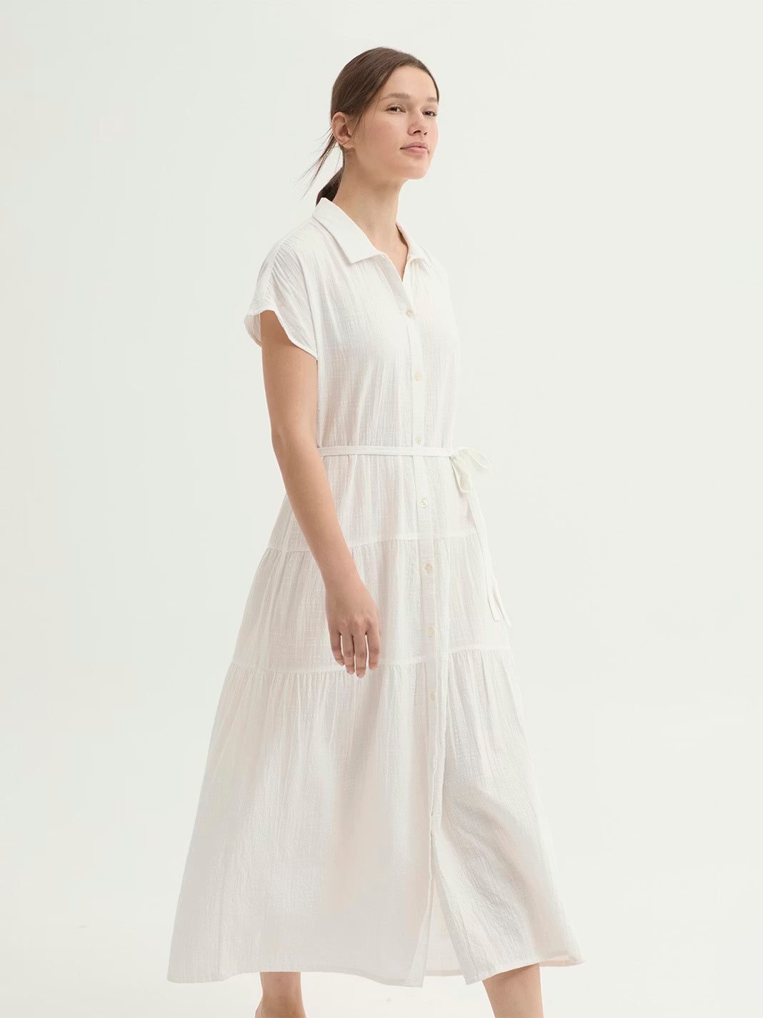 Vestido con Volantes de Tejido Texturizado