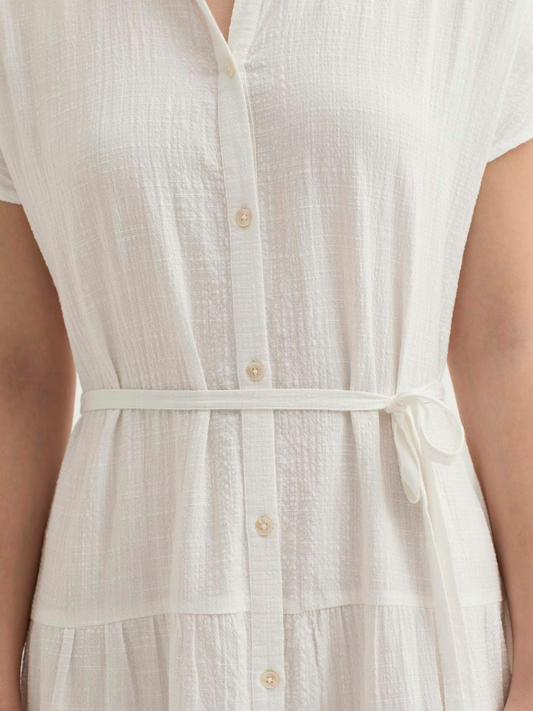 Vestido con Volantes de Tejido Texturizado