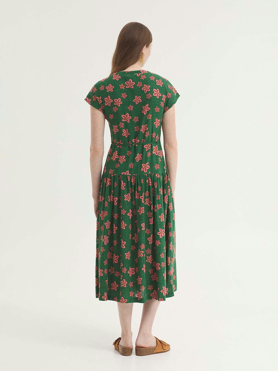 Vestido Fluido Star Flowers Print