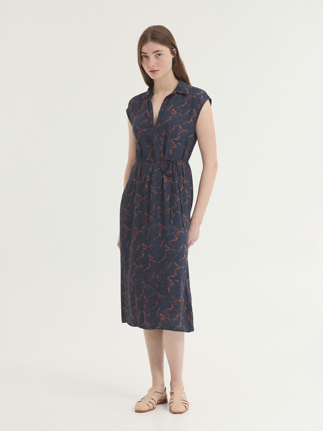 Vestido Midi Aegean Sea Print