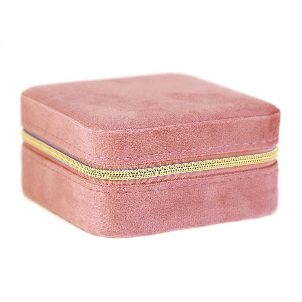 Joyero terciopelo rosa