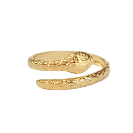 Anillo pequeño con forma de serpiente dorado