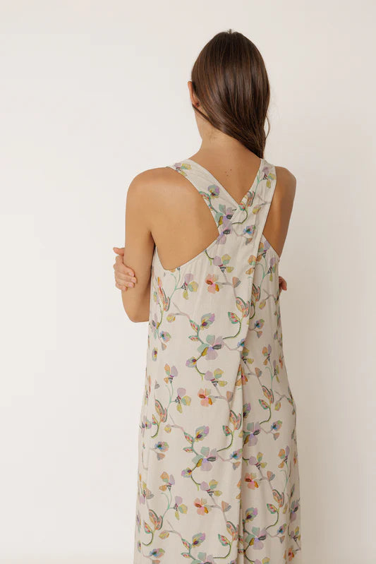 Vestido Espalda Cruzada Floral