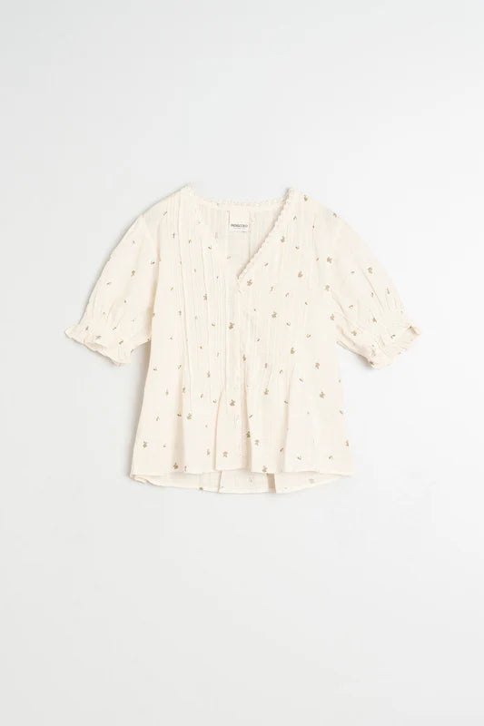 Camisa Engomados Manga Corta Floral