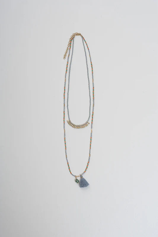 Collar Solidario Doble Abalorios